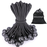 1 x RAW Customer Returns BYZANDQI tensioning rubbers with ball 50 pieces, tent rubbers with ball 10 cm, tarpaulin tensioners rubber tensioners expander loops rubber loops for tarpaulins tent banner net pavilions - RRP €19.15