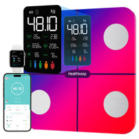 1 x RAW Customer Returns Body Fat Scale, Scale for People with Body Fat and Muscle Mass, 15 Body Data with Body Fat Analysis, Smart Scale with App, Large Display, - RRP €65.99