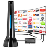 1 x RAW Customer Returns DVBT2 antenna, room antenna DVB-T DVB-T2 antennas with amplifier, long range and 360 reception, room antenna for televisions with strong magnetic base, suitable for 4K 1080p all TV devices - RRP €30.24