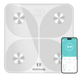 1 x RAW Customer Returns Digital Bathroom Scale with Bluetooth and App - Measures Body Weight, BMI, Protein, Fat, Muscle and Bone Mass, White - RRP €22.99