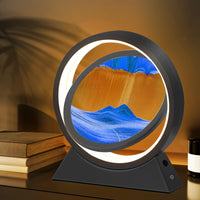 1 x RAW Customer Returns Ulikey Sand Pictures for Rotating, 3D Dynamic Sand Picture with LED Light, 10 Inch Moving Sand Art, Flowing Sand Art for Adults Children, Moving Sand Art Picture Landscape Black and Blue  - RRP €35.53