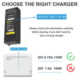 1 x RAW Customer Returns PASUKTER 20V 6.75A 135W Laptop Power Supply Charger for Lenovo Thinkpad T440P T450P T460P T530 W550 Ideapad Y40 Y50 Y70 Legion Y700 Y520 Notebook, 11 5mm - RRP €21.6