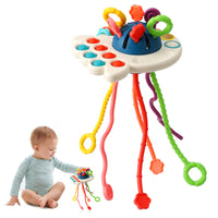 1 x RAW Customer Returns Montessori Toys, Silicone Pull String Activity Toys, Sensory Toys for Toddlers, Travel Toys for Babies, Fine Motor Skills Development Gift for 18 Months  - RRP €14.99