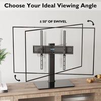 1 x RAW Customer Returns BONTEC TV stand TV stand swivel for 26-55 inch LCD LED OLED Plasma flat curved TVs up to 45 KG, height adjustable stable Max.VESA 400x400 - RRP €28.99