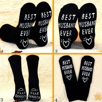 1 x Brand New RSHVSMS Interesting creative cotton socks with Best Husband Ever printed on them, a funny gift for husband and father, birthday spring winter warm socks - RRP €27.6