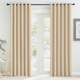 1 x RAW Customer Returns KGORGE Bedroom Curtains for Large Windows Curtains 2-Set 220 x 200 cm HxW Blackout Curtains Living Room Over Curtains with Eyelets, Biscotti Beige - RRP €54.95