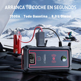 1 x RAW Customer Returns YABER Arrancador de Coches, 23800mAh 3500A Arrancador de Baterias de Coche para Todo veh culo de Gasolina or 8.0L de Diesel , With Cargador Inal mbrico y Linterna LED, Br jula, Martillo de Seguridad - RRP €99.17