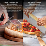 1 x RAW Customer Returns Joejis pizza cutter wooden handle 33.5 cm - pizza cutter weighing knife pizza - pizza knife - pizza cutter stainless steel - pizza cutter can be used multiple times - RRP €11.95