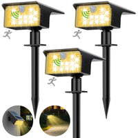 1 x RAW Customer Returns nipify solar lights for outdoors with motion detector 3 pieces warm white 3 modes solar spotlights for outdoors in the garden, IP65 waterproof solar garden lights solar lights LED solar spotlights outside path - RRP €33.77