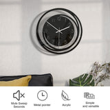 1 x RAW Customer Returns kyaoayo Modern wall clock without ticking, creative black round clocks with hands, wall clocks to build decoration for living room restaurant office bedroom decoration, clocks 11in - RRP €29.24