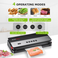 1 x RAW Customer Returns Bonsenkitchen vacuum sealer, for dry and moist food, vacuum sealer with built-in cutter, 1 roll of foil bags, 5 professional foil bags, automatic - RRP €49.2