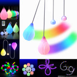 1 x RAW Customer Returns LED Poi Balls Set of 2 - Flower Shaped USB Rechargeable Poi Ball Set for Beginners and Professionals with Remote Control Poi juggling balls for children and adults 1x pair of premium light pois - RRP €35.28