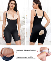 1 x RAW Customer Returns KUMAYES Shapewear Women Fajas Colombianas Body Shaper Figure-shaping Tummy Control Bodysuits Waist Shaper Long Legs Shape Body Former with Hooks Underwear Shaping Bodysuit Black, XL  - RRP €29.99