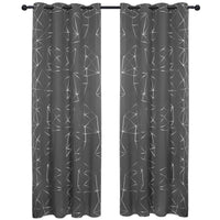 1 x RAW Customer Returns Deconovo blackout curtains for bedroom thick thermal curtain cold protection heat protection thermal curtains with eyelets darkening curtain with pattern, 245 x 140 cm height x width , diamond light grey, set of 2 - RRP €30.29