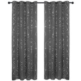 1 x RAW Customer Returns Deconovo blackout curtains for bedroom thick thermal curtain cold protection heat protection thermal curtains with eyelets darkening curtain with pattern, 245 x 140 cm height x width , diamond light grey, set of 2 - RRP €30.29