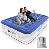 1 x RAW Customer Returns iDOO Inflatable mattress with inflation and deflation pump in just 3 minutes, for home, travel and camping, 203x152x46cm. Maximum weight 295Kg Double Bed , Blue - RRP €101.54