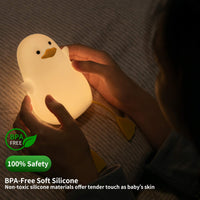 2 x RAW Customer Returns YuanDian Cute Duck Night Light, Cute Night Light for Kids, Touch Control, Portable and Rechargeable, Dimmable, for Kids Bedroom, Gifts for Women, Teens, Girls, Babies Silicone - RRP €41.11