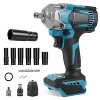 1 x RAW Customer Returns 700Nm Cordless Impact Wrench Compatible with Makita BL1830 BL1840 BL1840B BL1850 BL1850B BL1860B 18V Lithium Battery, 1 2 Inch Brushless Impact Wrench with 6 Sockets Without Battery  - RRP €91.2