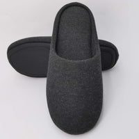 1 x RAW Customer Returns ofoot Women s Slippers, Washable Cotton Non-slip Shoes with Memory Foam Charcoal Grey, EU 38-39  - RRP €27.99