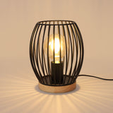 1 x RAW Customer Returns SENQIU table lamp vintage, metal shape cage E27 table lamp black industrial, bedside lamp retro for bedroom, study, living room, dining room, bulbs not included - RRP €29.99