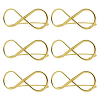 4 x Brand New Bailinks 6 Pack of 8 Shaped Place Card Holders Gold Metal Holder with 8 Shapes Table Number Holder - RRP €81.6