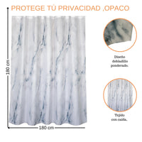 1 x RAW Customer Returns Diko.style - Shower Curtain Bathroom Curtain Waterproof Anti-Mold Fabric Washable Polyester Bath Curtains for Bathtub 180x180 White Marble - RRP €12.99