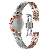 1 x RAW Customer Returns BINLUN Ultra Thin Mesh Stainless Steel Watch Straps Lightweight Metal Watch Band Polished Replacement Watch Strap for Men Women with Butterfly Clasp 20mm Silver and Rose Gold  - RRP €25.2