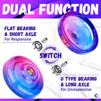 1 x RAW Customer Returns Responsive Yoyo for Children Yoyo K2 Crystal Pink Purple, Dual Purpose Yoyo for Beginners, Trick Yoyo Professional Yoyo Ball with unresponsive Yoyo Bearing Kit for 12 Yoyo Strings for Yoyo Case - RRP €17.14