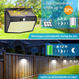 1 x RAW Customer Returns Solar lamps for outside with motion detector, 6 pieces 138 LED 3 modes 270 solar outdoor light with solar light with wall light garden - RRP €37.99