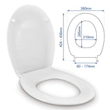 1 x RAW Customer Returns UNIVERSAL O SHAPE TOILET COVER ADJUSTABLE HINGE EASY INSTALLATION AND CLEANING VERY RESISTANT TOILET SEAT WHITE 43 x 36 x 5.5cm - RRP €48.43