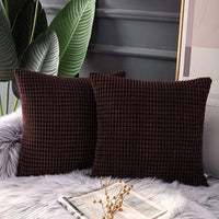 5 x Brand New FreeBiz Set of 2 Cushion Covers Corduroy Decorative Cushion Cover Sofa Cushion Decorative Cord Couch Cushion Pillow Case Cover Decorative Cushion Cover Soft for Living Room Bedroom Home 45 x 45 cm Blue - RRP €42.0