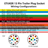 1 x RAW Customer Returns ETUKER 13-pin trailer extension cable, spiral adapter cable with 13-pin plug to 13-pin socket, extension cable for trailer boards, 2.8 m working length - RRP €27.65