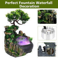 1 x RAW Customer Returns Indoor fountain with LED lighting, table fountain waterfall with mist, garden aquarium resin desktop fountain, Zen light indoor fountain with plants, humidifier gift decoration 20 x 20 x 13 cm - RRP €58.93