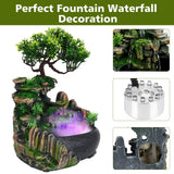 1 x RAW Customer Returns Indoor fountain with LED lighting, table fountain waterfall with mist, garden aquarium resin desktop fountain, Zen light indoor fountain with plants, humidifier gift decoration 20 x 20 x 13 cm - RRP €58.93