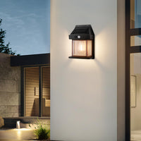 1 x RAW Customer Returns DEECOZY Solar Lights For Outdoor With Motion Sensor, LED 3 Modes Solar Lights For Outdoor Automatic On Off, IP65 Waterproof LED Solar Spotlight Outdoor For Wall Light, Garden, Yard, Garage 4Pcs  - RRP €28.99