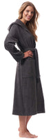 1 x RAW Customer Returns Morgenstern women s bathrobe with hood, cotton, terry cloth, long, gray, size LI 44 46 - RRP €50.36