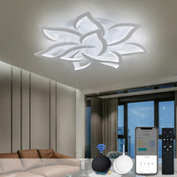 1 x RAW Customer Returns Smart LED Deckenleuchte Dimmbar, Compatible with Alexa Google Home, Deckenlampe Wohnzimmer mit alexa steuerbar, Anwendbar f r Schlafzimmer K che Kinderzimmer Wohnzimmer 10 Heads 81cm 90W - RRP €121.0