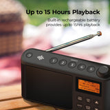 1 x RAW Customer Returns DAB DAB Plus FM Radio, Small Digital Radio Portable Battery Operated, Mini Radio Digital Battery Mains Operation Portable Radio, USB Charging Cable Black  - RRP €35.71