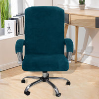 1 x RAW Customer Returns Bestenrose Elastic Velvet Plush Chair Covers Office Chair Cover Office Computer Chair Covers with Armrest Universal Chair Covers Office Chair Cover for Office Chair Cover Malachite Blue, XL  - RRP €22.12