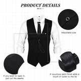 1 x RAW Customer Returns Blulu 1920s Men s Gatsby Costume Accessories Set 1920s Men s Costume Gangster Costume Accessories Vest Newsboy Hat Pocket Watch Bow Tie L  - RRP €44.99