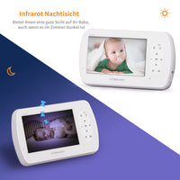 1 x RAW Customer Returns Vtechvat video baby monitor with camera, baby monitor 1080P baby monitor, video surveillance with 4.3 digital LCD screen wireless, VOX, night vision baby, alarm clock, temperature monitoring, intercom function - RRP €39.32