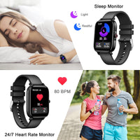 1 x RAW Customer Returns Smartwatch for women and men, 1.69 full touchscreen fitness tracker watch with pedometer, IP68 waterproof fitness watch, sleep monitor wristwatch, music control, sports watch activity tracker for Android IOS - RRP €32.88