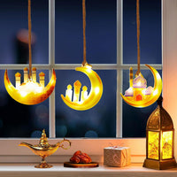 1 x Brand New Sunshine smile Ramadan decorative fairy light, Islam Mubarak decoration crescent moon night light, Ramadan Mubarak hanging light, Ramadan Muslim LED lights, decoration light - RRP €19.2