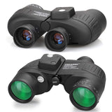 1 x RAW Customer Returns USCAMEL 10X50 Binoculars Compact, HD Military Binoculars with Range Indicator, Multifunctional Compass, Ideal for Adults Bird Watching, Hunting, Sailing, Black - RRP €119.99