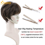 1 x RAW Customer Returns Queentas Wig Brown Short Wigs Women Pixie Cut Short Hair Wig Women s Synthetic Hair Wig for Daily Use Colour 4A Dark Brown  - RRP €22.61