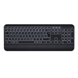 1 x RAW Customer Returns seenda Wireless Illuminated Keyboard, Multi-Device USB Bluetooth Keyboard with Palm Rest, 1800mAh Rechargeable Silent Keyboard for Windows PC Laptop Tablet, QWERTY, Black - RRP €30.96