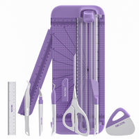 1 x RAW Customer Returns NICAPA Paper Cutter, A4 Paper Cutter, Paper Cutting Board with Finger Guard and Side Ruler, Vinyl Weeding Tools for Paper, Photos, Crafts, Labels Scrapbooking-purple - RRP €27.22