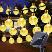 1 x RAW Customer Returns Solar fairy lights for outdoors, 18 m 160 LED fairy lights for outdoors solar with 8 modes crystal balls, waterproof outdoor fairy lights for garden, patio, balcony, wedding, party decorations warm white  - RRP €23.99