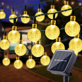 1 x RAW Customer Returns Solar fairy lights for outdoors, 18 m 160 LED fairy lights for outdoors solar with 8 modes crystal balls, waterproof outdoor fairy lights for garden, patio, balcony, wedding, party decorations warm white  - RRP €23.99