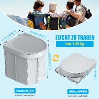 1 x RAW Customer Returns WADEO Portable Camping Toilet for Adults, 27L Mobile Toilet with 12 Toilet Bags, Folding Toilet with Paper Roll Holder and Phone Tray, for Camping, Traveling, Hiking, Fishing Black  - RRP €32.92